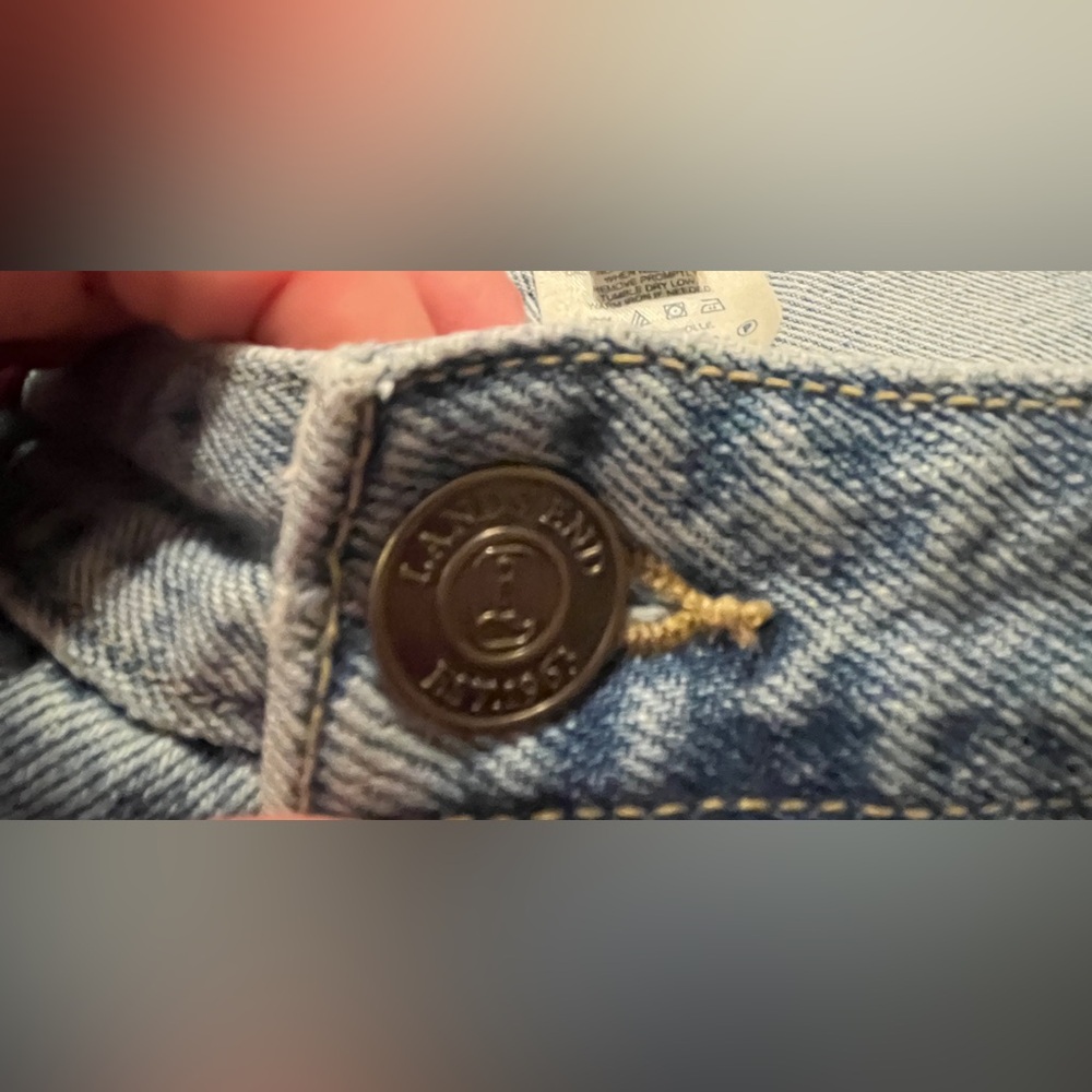 Vintage Y2K Lands End Mom Blue Jeans Size 16 Light Wash - Picture 5 of 6